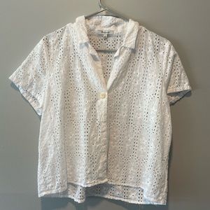 Madewell white eyelet blouse size m